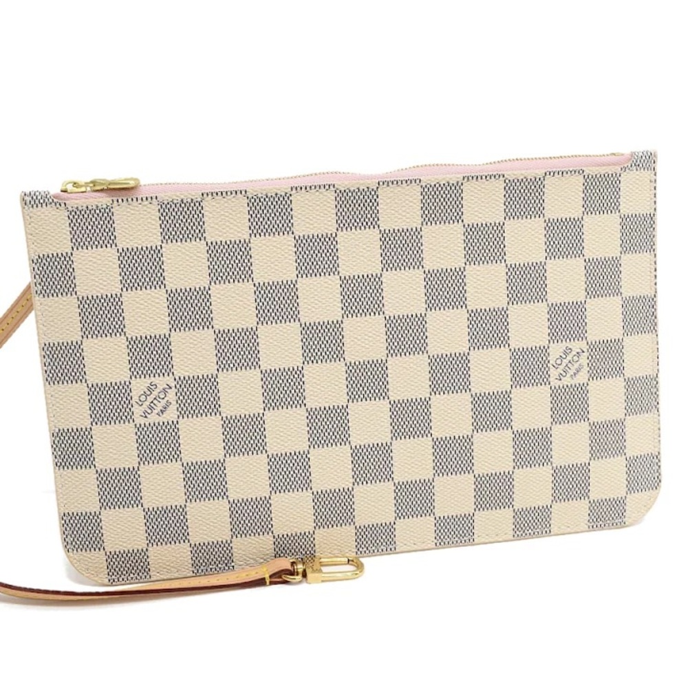 Authentic Louis Vuitton NEW Neverfull MM damier azur pink ballerina wristlet - Picture 7 of 11